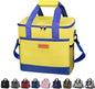 iknoe Large Cooler Bag Collapsible, 15L Insulated Bags, Leakproof Lunch Cooler Tote with Multi-Pockets for Adult, Insulated Lunch Box for Beach, Picnic,Work, Yellow 24-Can