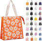 iknoe Insulated Lunch Bag for Women, 9L Durable Wide-Open Foldable & Portable Lunch Tote with Interior Pockets, Water-Resistant Thermal Lunch Cooler for Adults Picnic Beach (Daisy)