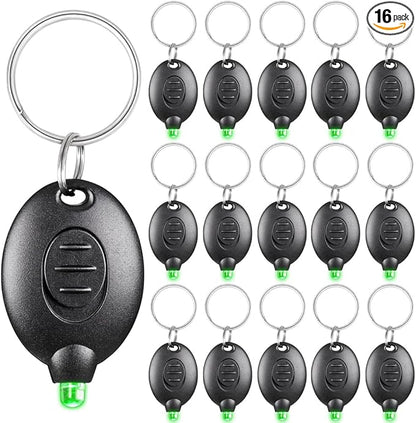 16 Pack Ultra Bright Green Light Keychain Flashlight, Mini Green LED Keychain Flashlight, Green Keychain Flashlight for Night Observation