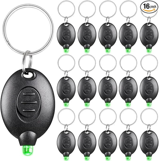 16 Pack Ultra Bright Green Light Keychain Flashlight, Mini Green LED Keychain Flashlight, Green Keychain Flashlight for Night Observation