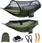 Professional Camping Hammock with Mosquito Net, Lightweight Portable Double Hammock with Two 10 FT Hammock Tree Straps, 230T Nylon Hammock for Camping, Hiking, Yard, Backpacking
