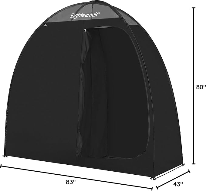 EighteenTek Shower Tent Camping, 2-Room Portable Changing Room, Outdoor Shower Enclosure, Pop Up Privacy Tent Shelter with Floor & Doors, Changing Tent, Camping Toilet, Bathroom