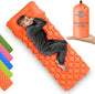 Kids Sleeping Pad for Camping and Sleepovers with Pillow, Inflatable Camping Mattress for Backpacking & Travel, Thick Toddler Cot Mat, Fast Inflating Camping Sleeping Pads for Kids