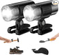2 Packs Waterproof Clip on Flashlight,Super Bright LED Rechargeable Night Running Lights,Suitable for Use with Headlights for Camping,Maintenance,Night Fishing,Jogging and Dog Walking