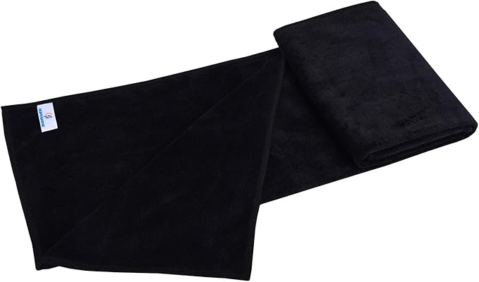 Home Gyms Towel for Men Women Microfiber Gym towels Cycling Workout Sweat Towel Set Quick Dry Exercise Sports Travel Towel Fast Drying 2-Pack (Black + Grey)