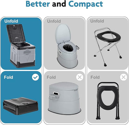 Portable Camping Toilet Foldable Porta Potty For Travel Car 11X12X11 inch