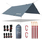 Waterproof Camping Tarp - PU5000mm Coating Rain Fly for Hammock Cover, Tarp Tent, Versatile with 19 tie-Outs - Portable, Essential for Backpacking and Camping Gear - 10x10ft