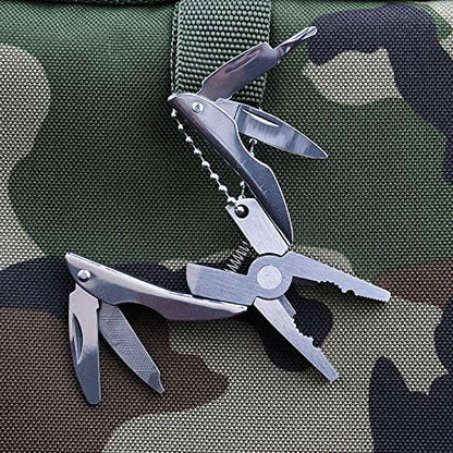 2pcs Portable Multifunction Folding Plier Stainless Steel Foldaway Knife Keychain Screwdriver Camping Survival EDC Tools Travel Kits