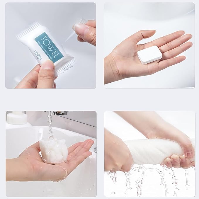 Compressed Towel Tablets - Disposable Travel Towels Face Wipes Cotton Coin Tissue for American Camping Hiking Sports Outdoors Gears Portable Compact Toilet Papers Reusable Washcloths 20 Pieces
