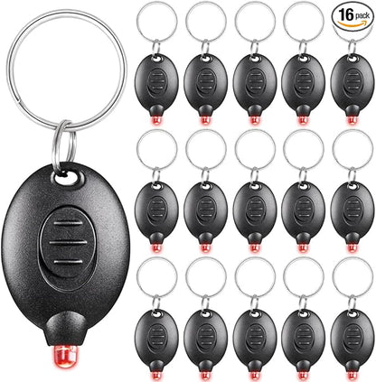 16 Pack Ultra Bright Red LED Keychain Flashlight, Mini Red Light Keychain Flashlight, Red Keychain Flashlight for Night Observation