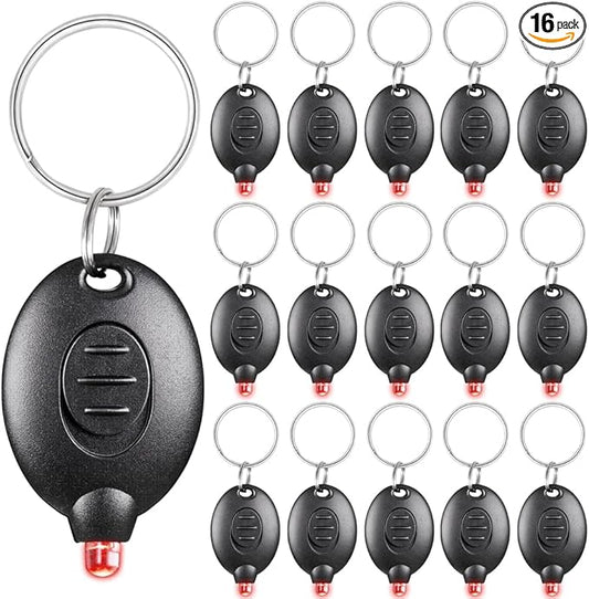 16 Pack Ultra Bright Red LED Keychain Flashlight, Mini Red Light Keychain Flashlight, Red Keychain Flashlight for Night Observation