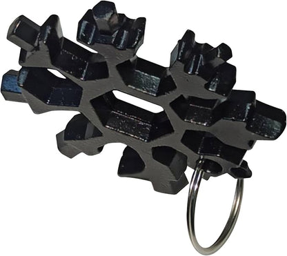 2 PCS 18-in-1 Snowflake Multitool Portable Octagonal Wrench Tool for Household maintenance Outdoor Travel Camping (Sliver + Black)