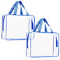 2Pcs Crystal Clear PVC Travel Toiletry Bag Kit for Women Men, Waterproof Vinyl Packing Organizer Storage Bags with Zipper Handle Straps, Cosmetic Pouch Carry on Airport Airline Compliant Bag Handbag