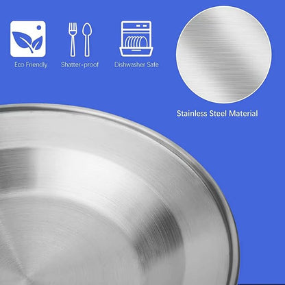 Camping Cutlery Set, 8 Piece Stainless Steel Cutlery Set Including Cutlery Spoons Mug Bowls & Plates Rags, Organizer Straps Easy to Carry for Backpacking, Camping, Hiking and Picnics