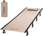 KingCamp Ultralight Camping Cot, Portable Folding Cots 265lbs Heavy Duty Sleeping Bed with Pad Pillow for Adults Outdoor Backpacking Travel Hiking, Khaki