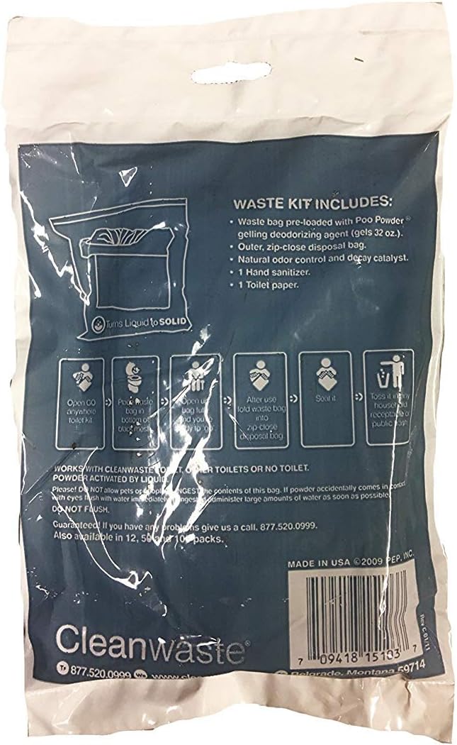 Cleanwaste Wag Bags Toilet Kit Pack of 6