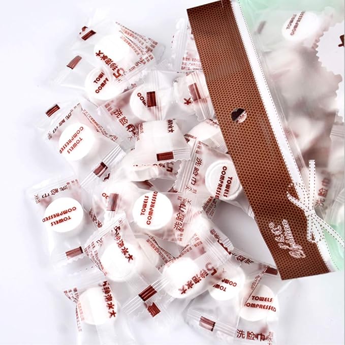 50PCS Compressed Towel, Compressed tissue, Tablet towel Coin tissue for Travel Camping Home Bathroom Beauty Salon Outdoor Sports