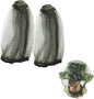 2 Pcs Mosquito Head Net,Removable Mosquito Head Net for Outdoors,Mosquito Hat Mask Head Cover for Camping Hiking Fishing Climbing Protecting from Bee Mosquito Gnats