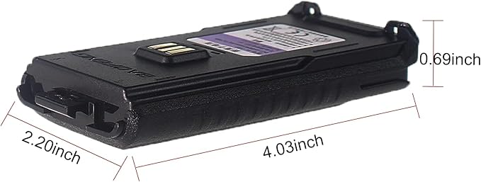 2 Pack BAOFENG UV-5RM Battery 2500mAh Enlarge Capacity for UV-5RH Two Way Radio USB-C Charging 7.4V BL-5RH Li-ion Battery Replacement GM-5RH Walkie Talkie Accessories with Type-c Cable