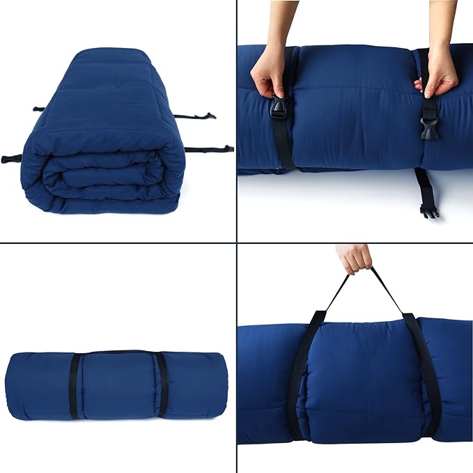 Navy Cot Mattress Topper - Quilted Pads for Camping, 75"x30" for Camp Cot/Rv Bunk/Narrow Twin Beds