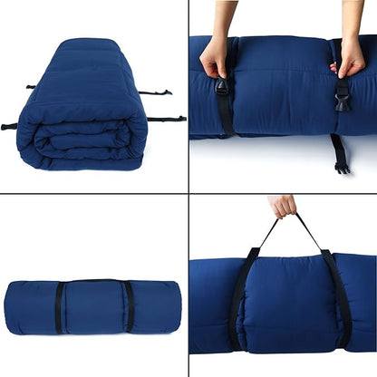 Navy Cot Mattress Topper - Quilted Pads for Camping, 75"x30" for Camp Cot/Rv Bunk/Narrow Twin Beds