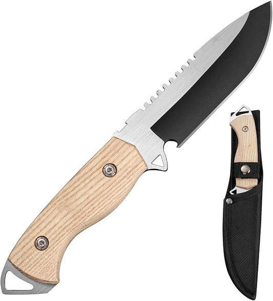 1PC outdoor multifunctional cutting knife, EDC convenient straight knife, fixed blade, multi-purpose camping and hiking survival knife