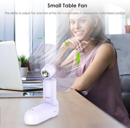 4 IN 1 Portable Handheld Fan,Personal Foldable Cooling Fan, Mini Pocket Fan,Desk Fan,Hand Fan,Flashlight,Power Bank,Table Lamp,Camping Travel Beach Fan, Birthday Gifts for Women Men(Purple)