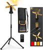 13200mAh Rechargeable Solar Work Light with Folding Stand Support and Portable Carrying Bag, 8000 Lumen Stepless Dimmable, 4 Lighting Modes, White/Warm/Warm White (Remote)