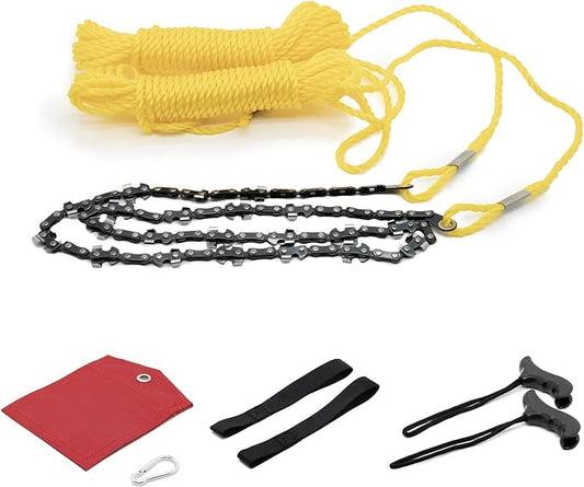 36 Inches handsaw, 48 Cutting Teeth/Blades(24 Double-side/Bi-Directional),With Carry Pouch and High Reach Tree Limb Hand Rope,For Outdoor Surviving,Camping,Hunting,Tree Branch Cutting
