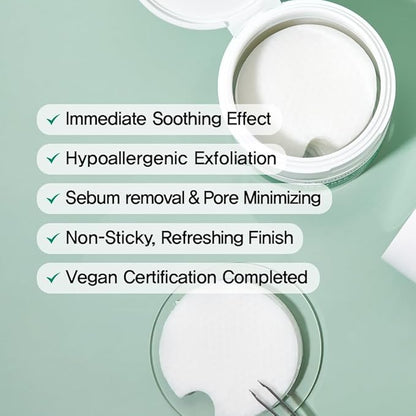 Nightingale Teatree Calming Pads, Facial Toner Pads with Tea Tree & PHA, Low pH Daily Toner Pads to Soothing for Sensitive Skin, Vegan Pads, Non-Irritation, Fragrance & Alcohol Free