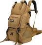 INOXTO 40L Hiking Backpack with Waterproof Rain Cover, Khaki, Unisex