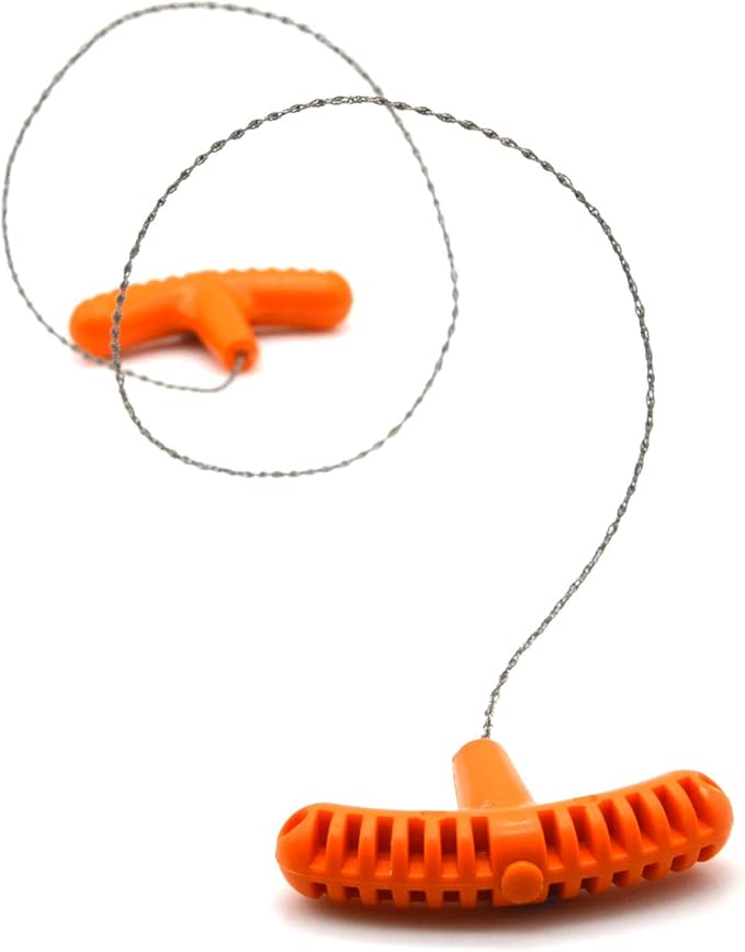 2PCS Rescue Cable Wire Hunting Fishing Hiking Camping Saw Wire Survival Chain Saw with Orange Handles Piscator Zone Outdoor Equipments