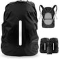LAMA 2 Pack Waterproof Rain Cover for Backpack, Reflective Rucksack Rain Cover for Anti-dust/Anti-Theft/Bicycling/Hiking/Camping/Traveling/Outdoor Activities (Black, XS)