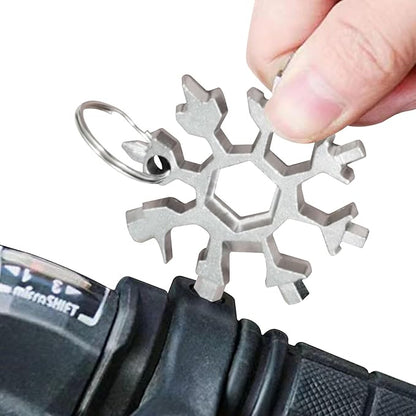 2 PCS 18-in-1 Snowflake Multitool Portable Octagonal Wrench Tool for Household maintenance Outdoor Travel Camping (Sliver + Black)