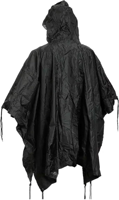 Mil-Tec Adult Ripstop Wet Weather Lightweight Waterproof Multi-Use Rain Poncho with Hood - Use as Bivouac Sack, Shelter Tent