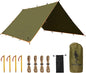 FREE SOLDIER Camping Tarp - Waterproof Portable Multifunctional Outdoor Awning Backpacking Shelter Rain Tarp (Brown 1013ft)
