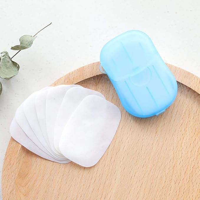 6 Packs Portable Disposable Paper Soap Sheets Hand Washing Bath Scented Paper Soap for Camping Hiking Travel