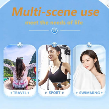 5 Pcs Disposable Bath Towels Tablets,55 x 27 inch Disposable Towels for Travel,Water Absorption Strong,Suitable for Hiking,Camping, Beach,Swimming and Traveling- Portable Light and Reusable