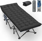 Slendor XXL Camping Cot, Oversized Cot for Adults, 79" L x 32" W x 19" H Sleeping Bed with Mattress, Carry Bag, Folding Camping Cot Bed for Travel, Guest, Support 500lbs