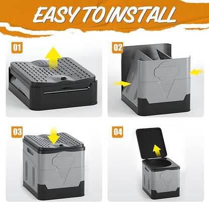 Portable Potty for Camping Folding Portable Toilet for Adults Car Toilet Camp Toilet Outdoor Toilet for Boat/Hiking/Long Trips/Travel/Beach Black