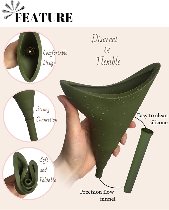 Female Urination Device with Cup, Female Urinals Portable Pee Funnel for Women - Standing Up to Pee Anywhere, Womens Pee Funnel Camping/Hiking Gear Gifts for Women