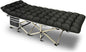 YELLOW JACKET Camping Cot with Mattress for Adults, Folding Sleeping Cot 600lbs Max Load, Portable Camping Cot with Carry Bag, 28" Wide Cot for Camping, Home,Office,Travel (Black)