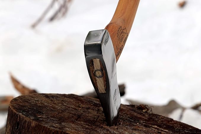 1844 Helko Werk Germany Classic Voyager Hatchet - Camp Hatchet for Scouting, Camping, and Backpacking, small camping hatchet with hammer head poll - Head 1 lb, Handle 13 in. (Voyager) #10107