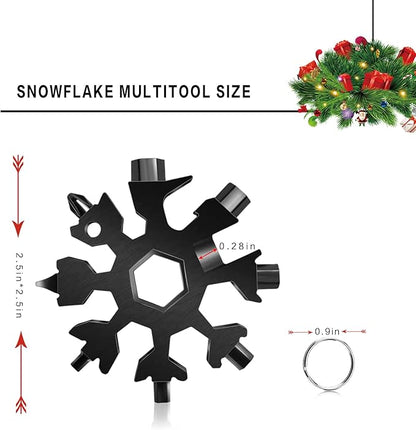 4 Pack Snowflake Multitool,18-In-1 Stainless Steel Snowflake Wrench Screwdriver Multi-Tool,for Men Christmas Great Gifts