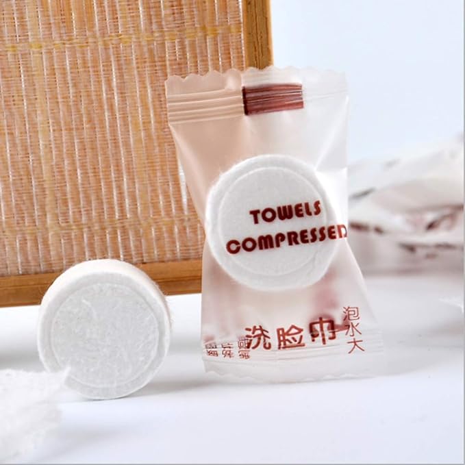 50PCS Compressed Towel, Compressed tissue, Tablet towel Coin tissue for Travel Camping Home Bathroom Beauty Salon Outdoor Sports