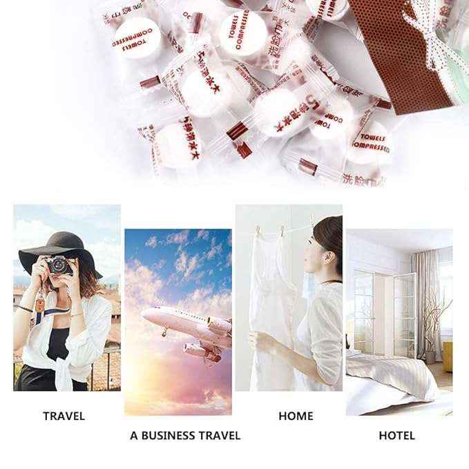 50PCS Compressed Towel, Compressed tissue, Tablet towel Coin tissue for Travel Camping Home Bathroom Beauty Salon Outdoor Sports