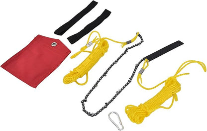 24 Inch High Reach Tree Limb Hand Rope Saw, Rope Chain Saw with Double Sides Teeth Blades, Manganese Steel Folding Pocket Chainsaw for Wood Cutting Camping Hunting Garden Work