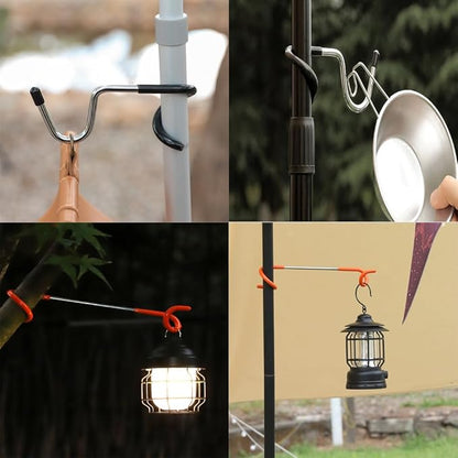2 Pack Bird Feeder Hanger Pole Attachment Shelf Pole Hooks Stand Adapter for Tent Lamp Lantern Light Outdoor Birdfeeder Flower Pot Garage Camping Storage Organization