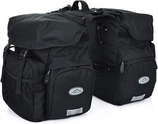 50L Bike Panniers Bicycle Commuting Bag Waterproof Saddle Bags with Rain Cover for Bicycle Rear Rack Carrier, Support for Width Less Than 7 inches Bike Rack