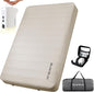 Self-Inflating Sleeping Pad with Portable Electric Pump 4in Thick Memory Foam Camping Mattress for Tent Cot & Car Travel, Fast Inflate & Deflate Camping Pad, Cream